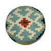 Vegetable Kilim Stool Cover Handmade Multi Geometric 1x1 ft
