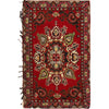 Balisht Area Rug Handmade Red Geometric 2x3 ft