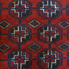 Baluchi Rug Handmade Red Geometric 4x6 ft
