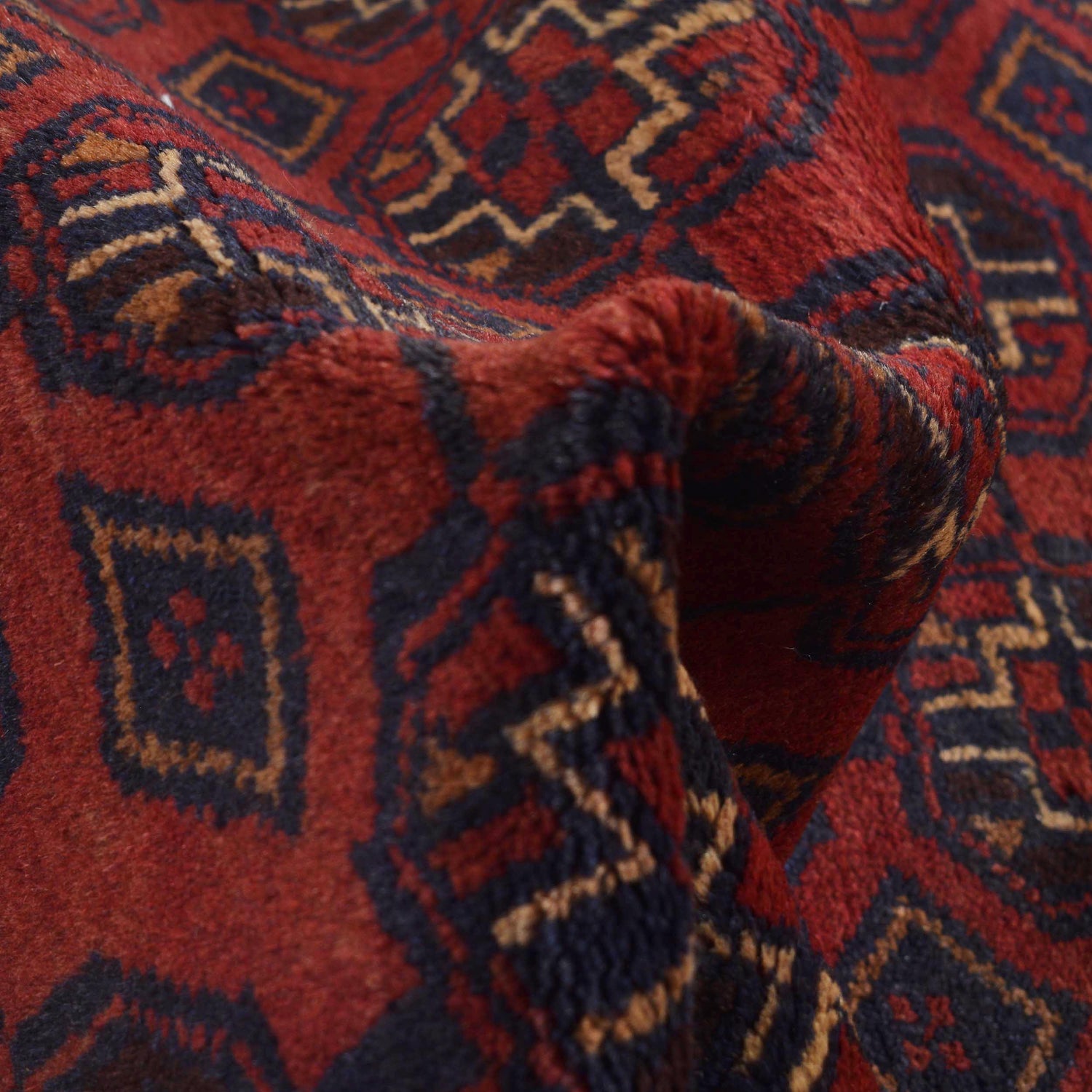 Baluchi Rug Handmade Red Geometric 4x6 ft