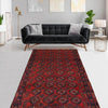 Baluchi Rug Handmade Red Geometric 4x6 ft