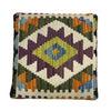 Vegetable Kilim Stool Cover Handmade Multi Geometric 1x1 ft