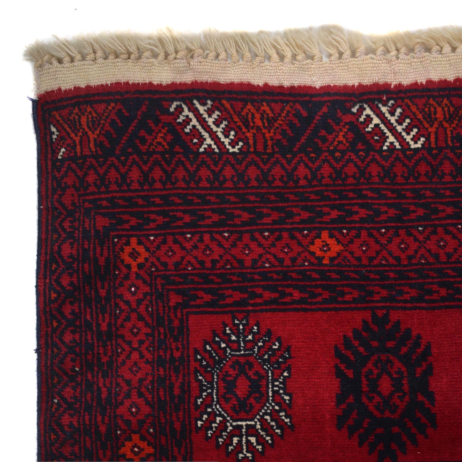Bokhara Rug Handmade Vibrant Red Medallion 4x6 ft