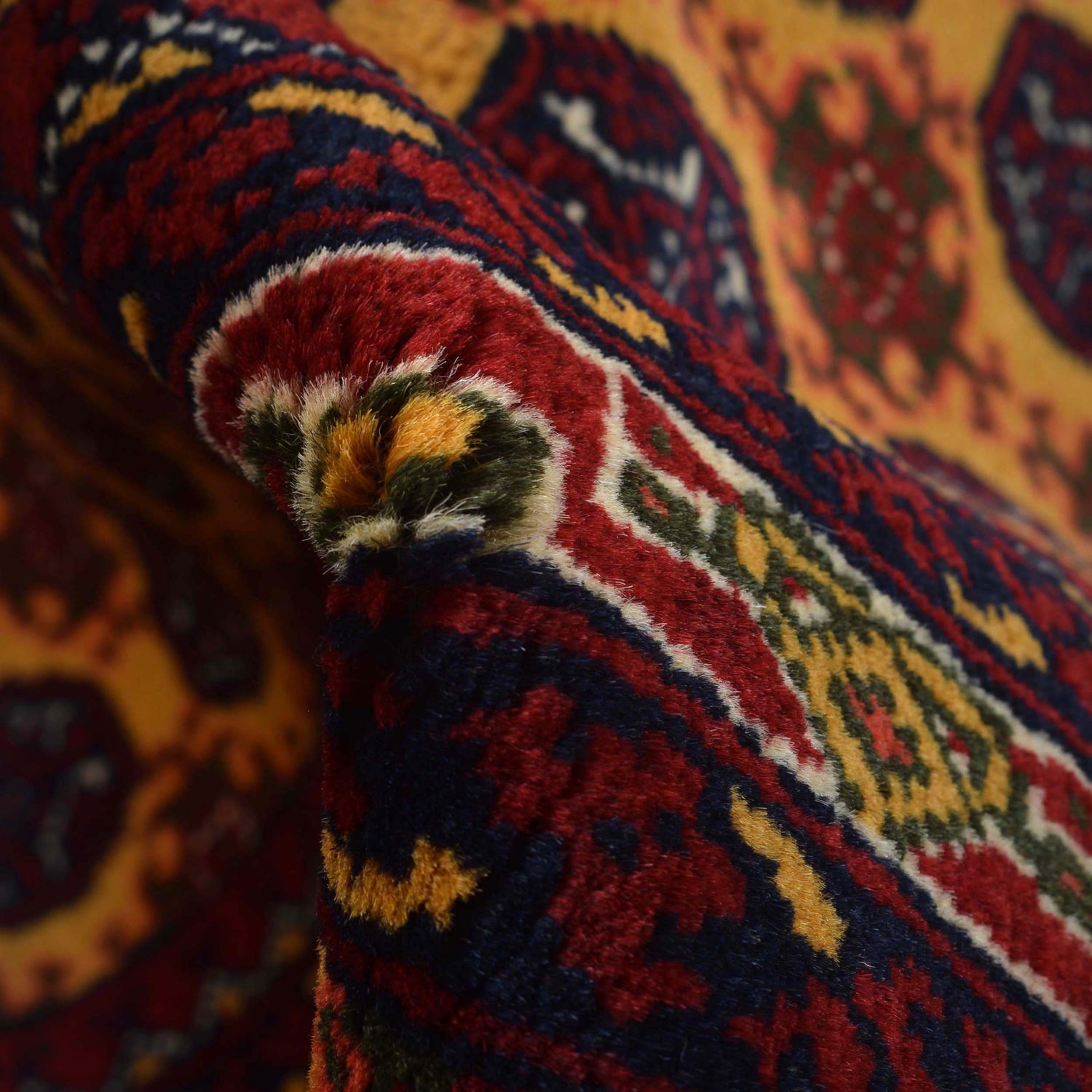 Khoja Roshnai Area Rug Handmade Orange Floral 4x7 ft