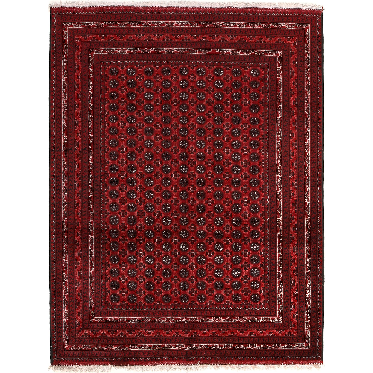 Khoja Roshnai Area Rug Handmade Red Floral 4x7 ft