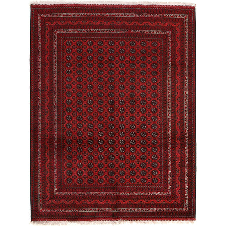 Khoja Roshnai Area Rug Handmade Red Floral 4x7 ft