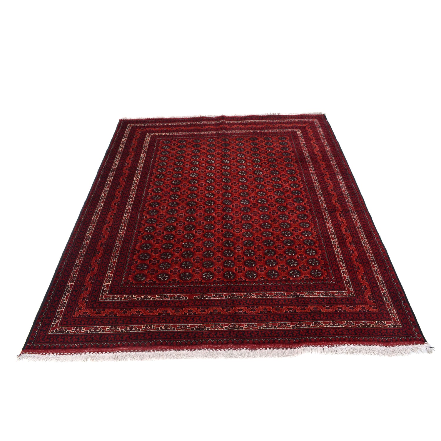 Khoja Roshnai Area Rug Handmade Red Floral 4x7 ft