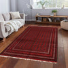 Khoja Roshnai Area Rug Handmade Red Floral 4x7 ft