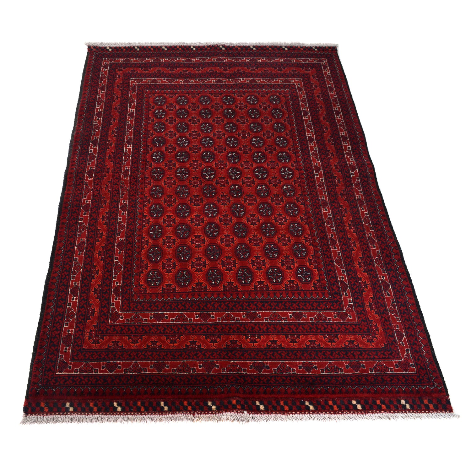 Khoja Roshnai Area Rug Handmade Burgundy Red Floral 3x5 ft