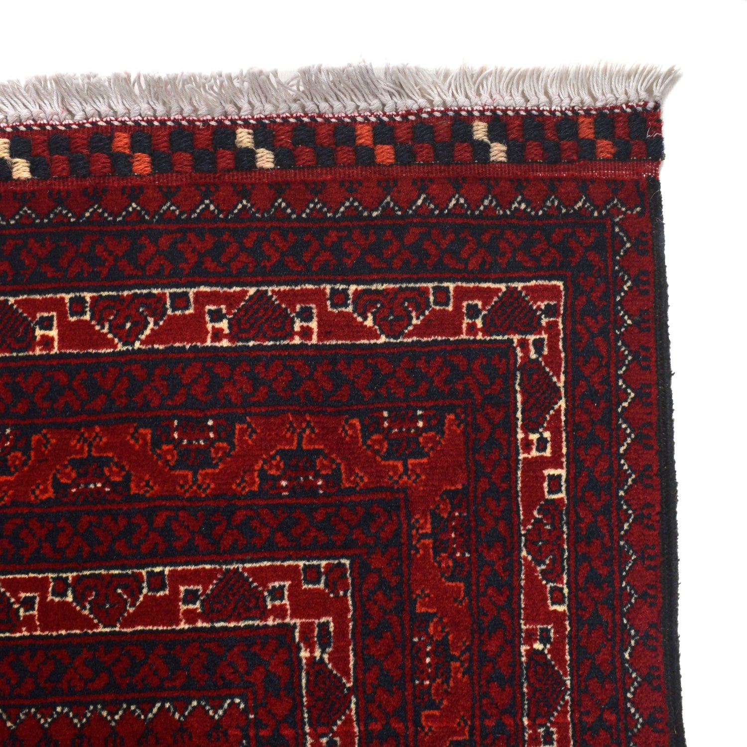 Khoja Roshnai Area Rug Handmade Burgundy Red Floral 3x5 ft