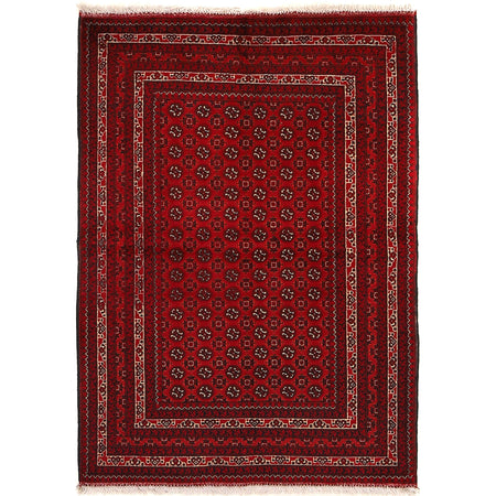 Khoja Roshnai Area Rug Handmade Burgundy Red Floral 3x5 ft