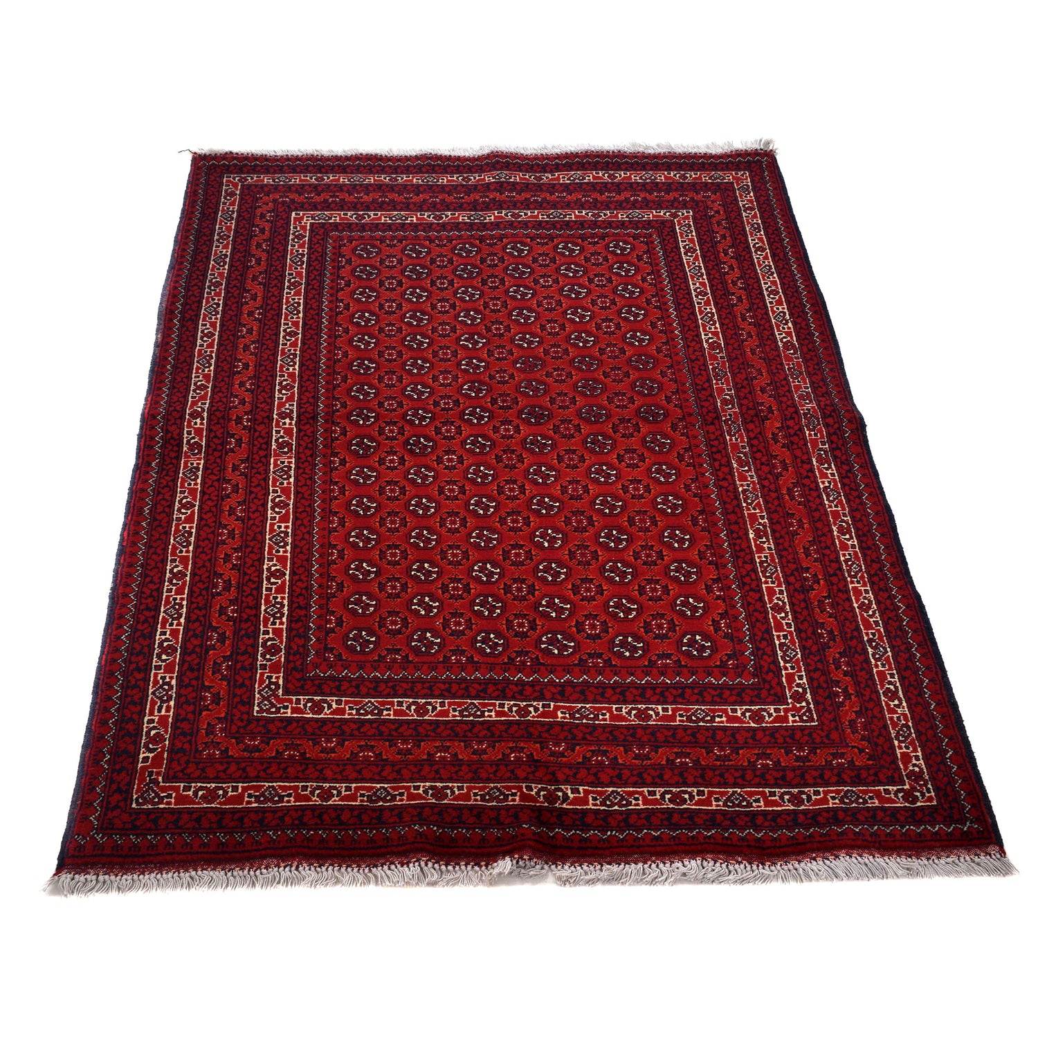 Khoja Roshnai Area Rug Handmade Burgundy Red Floral 3x5 ft