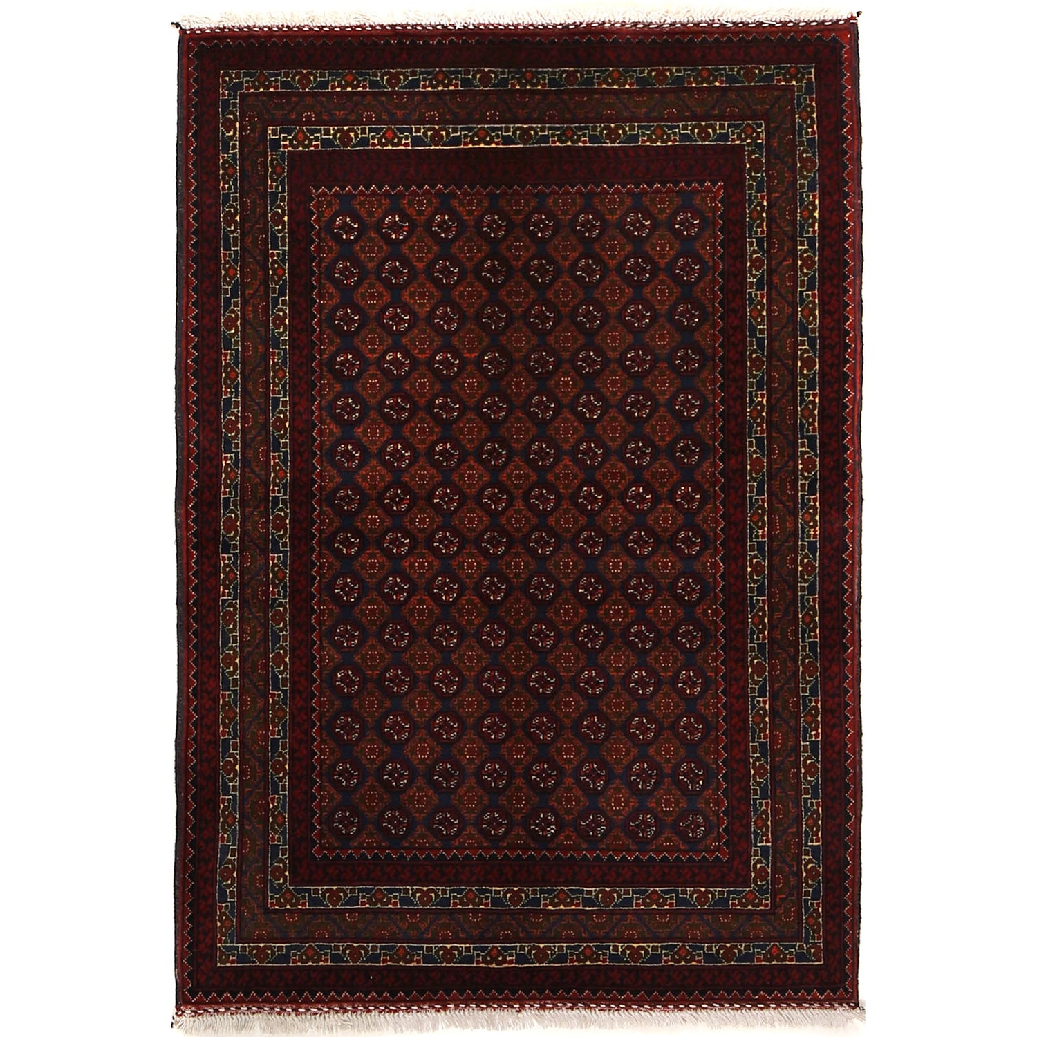 Khoja Roshnai Area Rug Handmade Brownish Maroon Floral 3x5