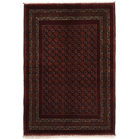 Khoja Roshnai Area Rug Handmade Brownish Maroon Floral 3x5