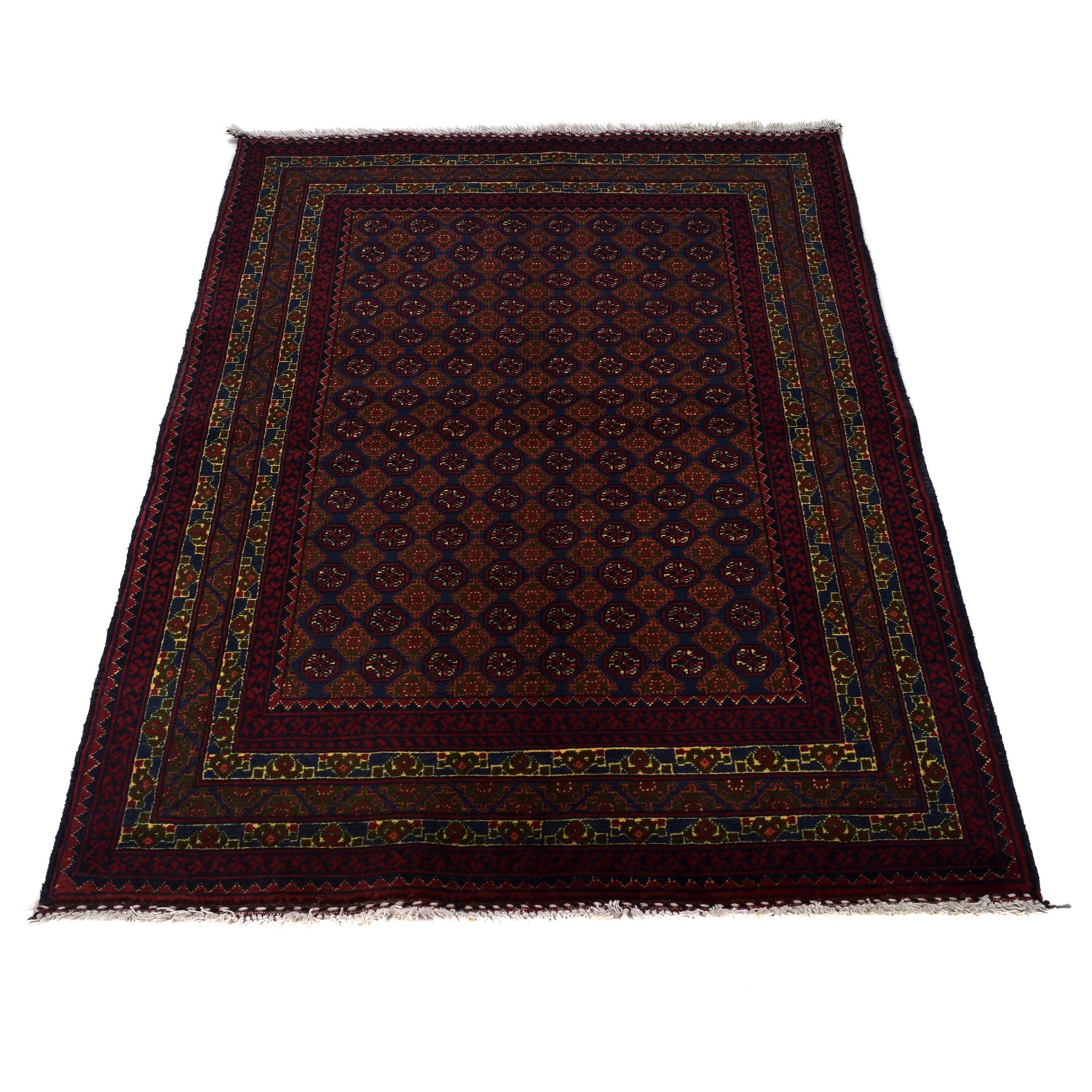 Khoja Roshnai Area Rug Handmade Brownish Maroon Floral 3x5