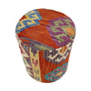 Vegetable Kilim Stool Cover Handmade Multi Geometric 1x1 ft