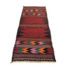 Table Sheet Runner Rug Handmade Maroon Curvilinear 6' Runner