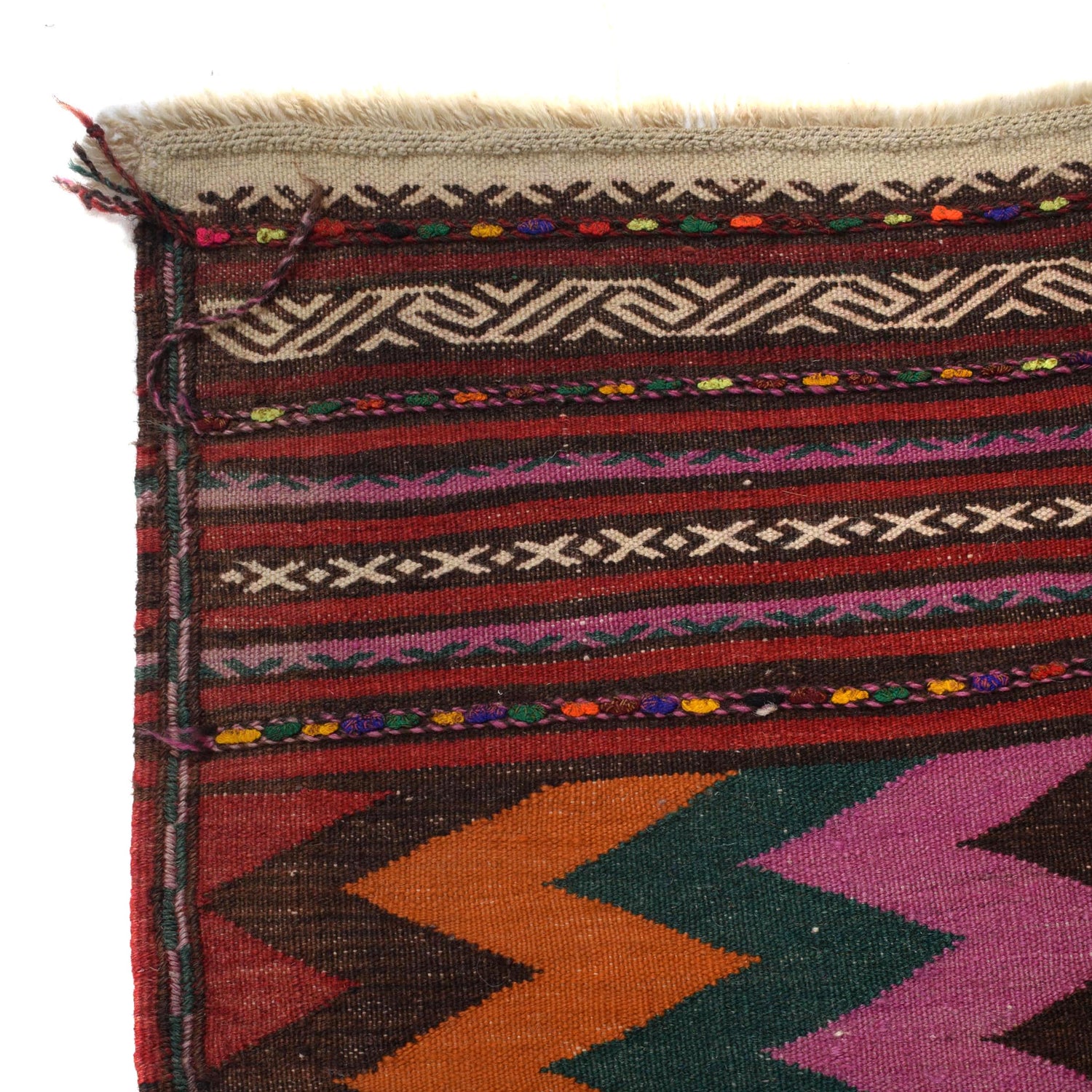 Table Sheet Runner Rug Handmade Maroon Curvilinear 6' Runner