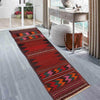 Table Sheet Runner Rug Handmade Maroon Curvilinear 6' Runner