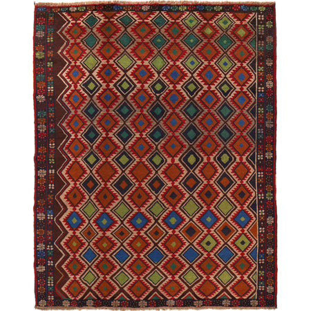 Kohistani Area Rug Handmade Multi Geometric 5x8 ft