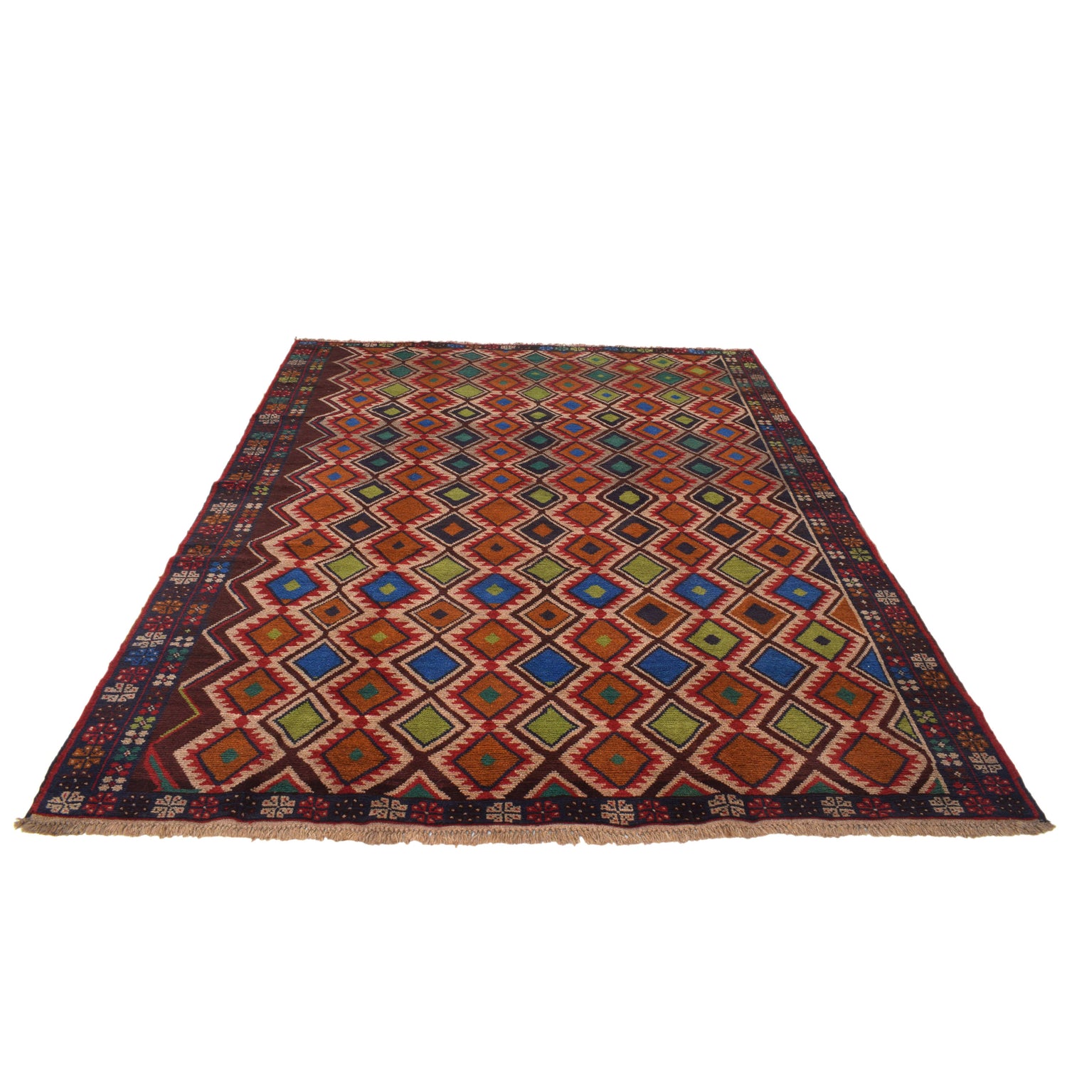 Kohistani Area Rug Handmade Multi Geometric 5x8 ft