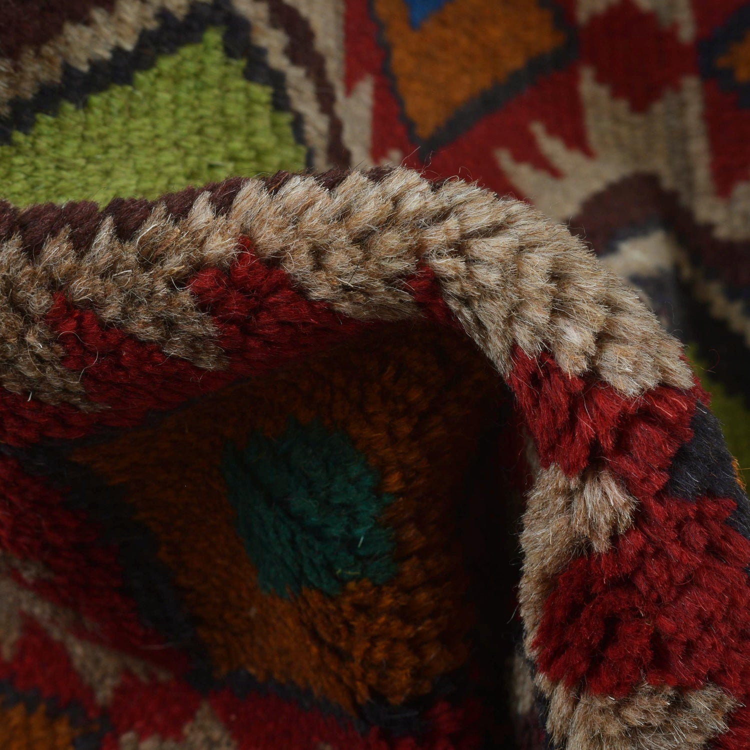 Kohistani Area Rug Handmade Multi Geometric 5x8 ft