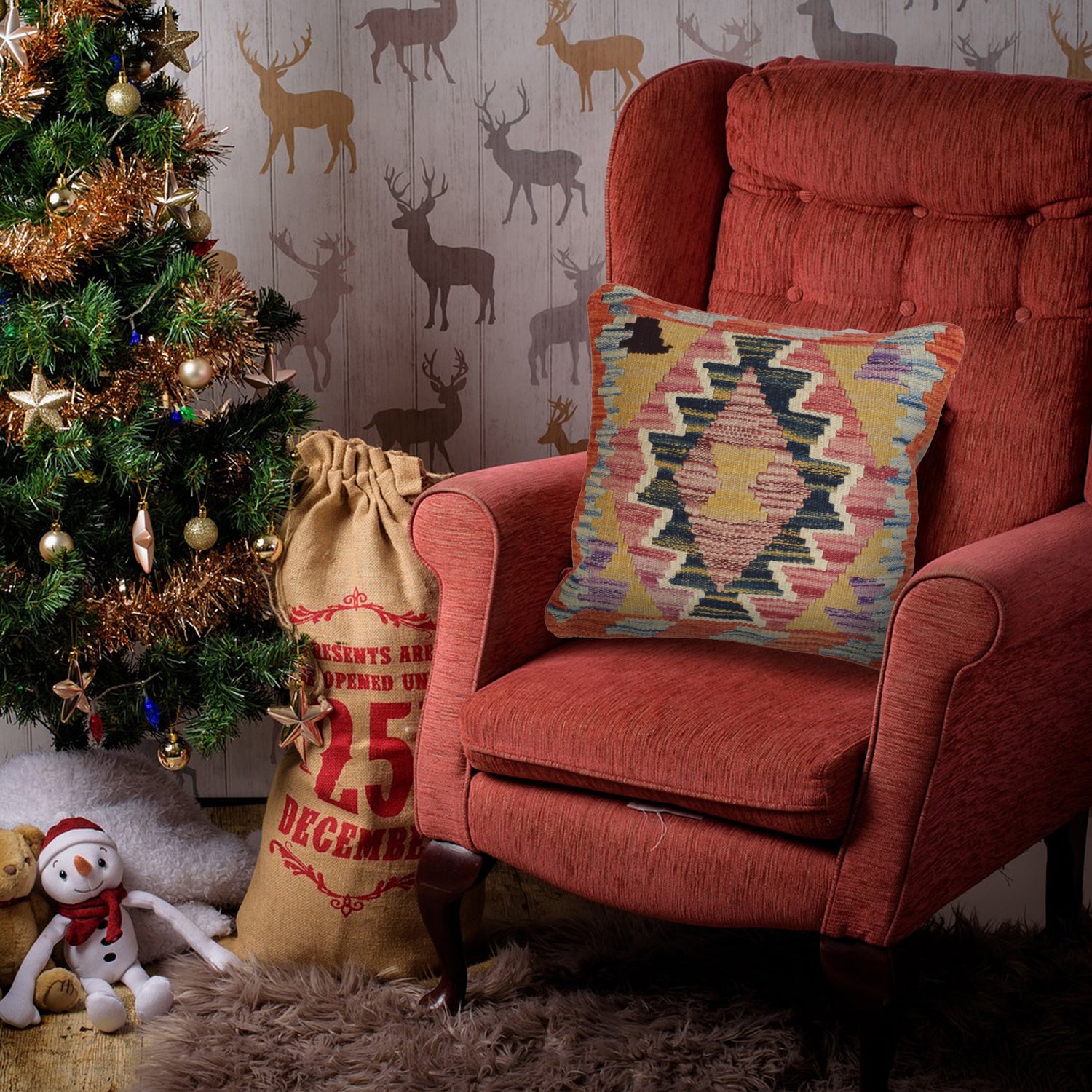 Handmade Kilim Cushion Cover Multi