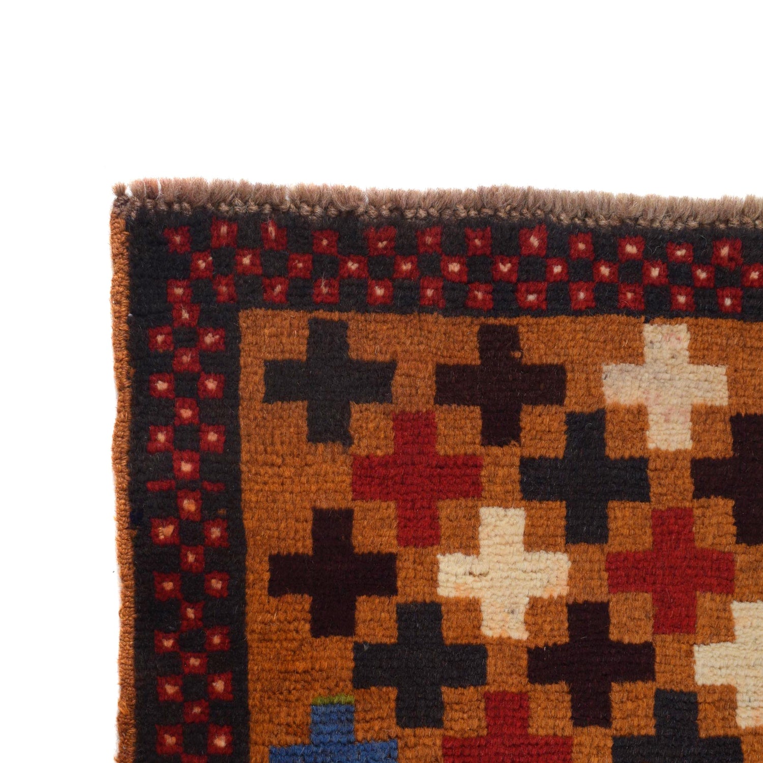 Baluchi Rug Handmade Orange Geometric 3x5 ft