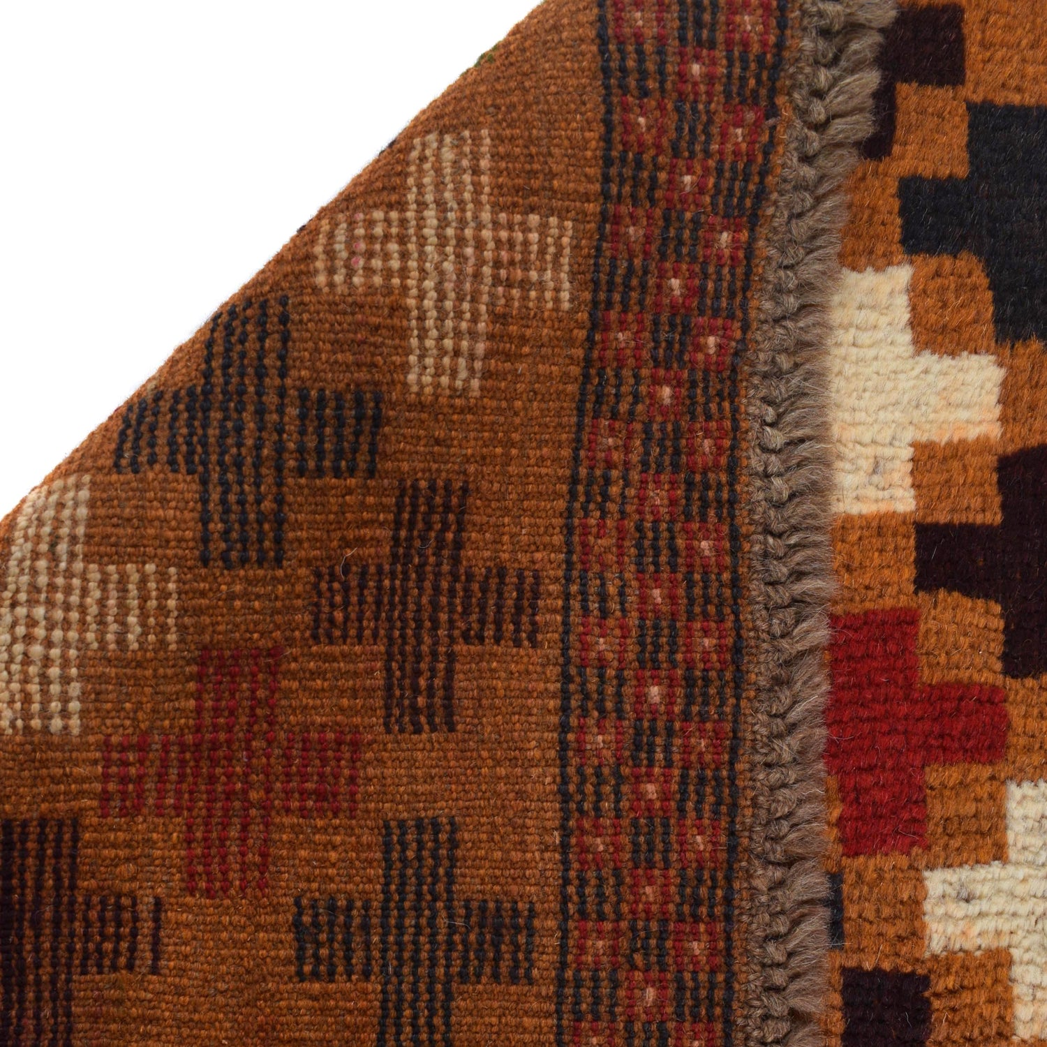 Baluchi Rug Handmade Orange Geometric 3x5 ft