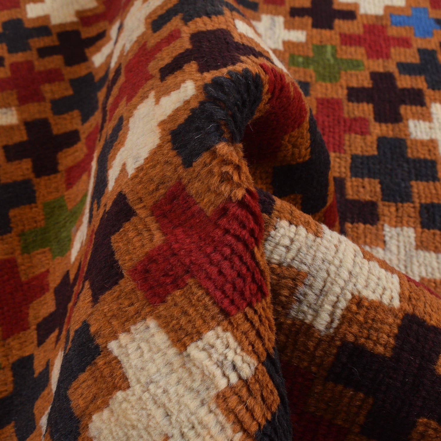 Baluchi Rug Handmade Orange Geometric 3x5 ft