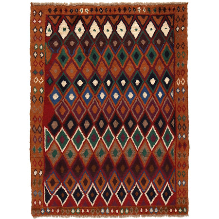Baluchi Rug Handmade Orange Geometric 3x5 ft