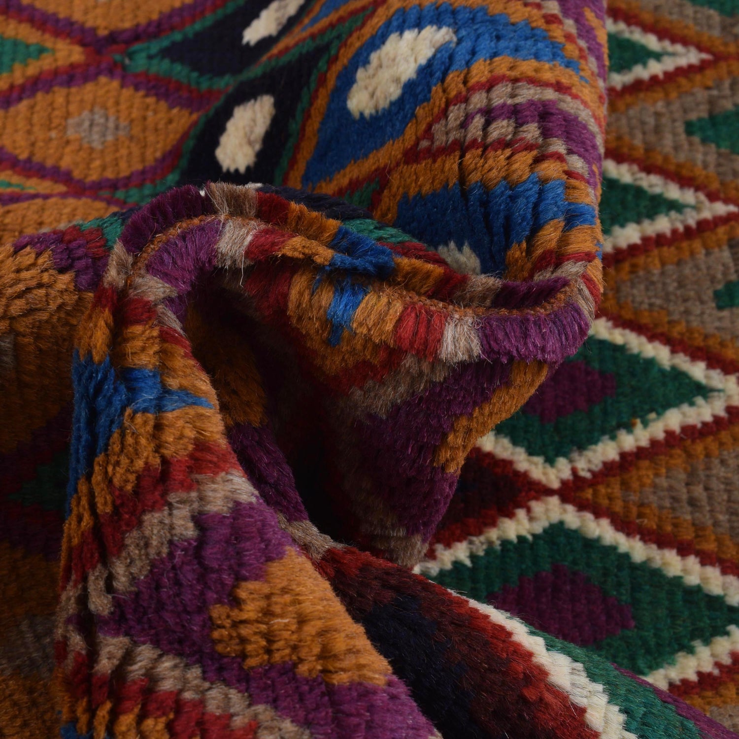 Baluchi Rug Handmade Orange Geometric 3x5 ft