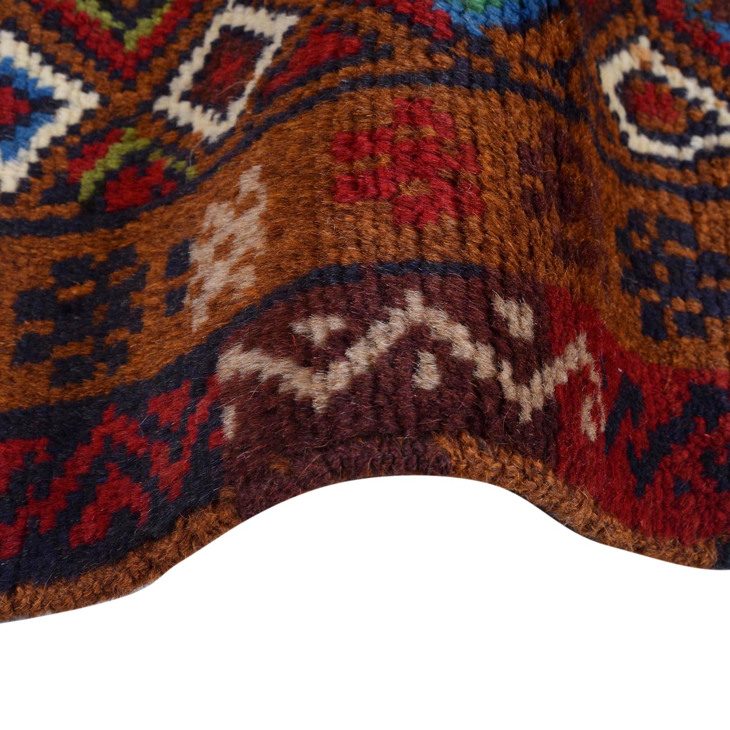 Baluchi Rug Handmade Brown Geometric 3x5 ft