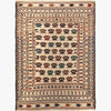 Soumak Kilim Area Rug Handmade White Floral 4x6 ft