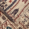 Soumak Kilim Area Rug Handmade White Floral 4x6 ft