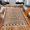Soumak Kilim Area Rug Handmade White Floral 4x6 ft