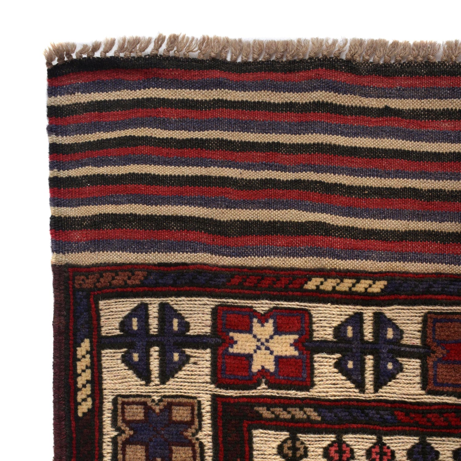 Barjasta Area Rug Handmade Beige Floral 4x6 ft