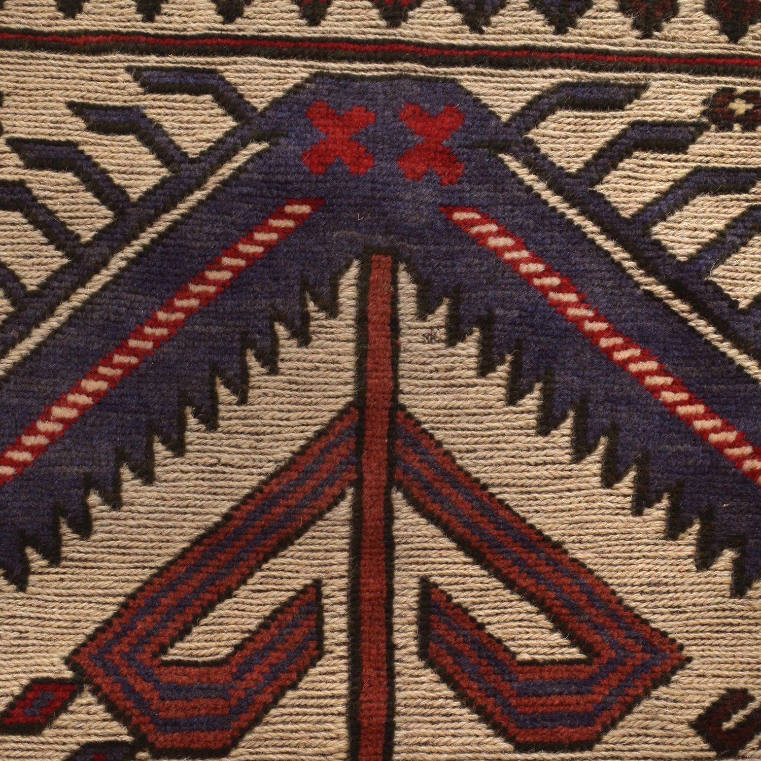 Barjasta Area Rug Handmade Beige Floral 4x6 ft