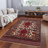 Barjasta Area Rug Handmade Beige Floral 4x6 ft