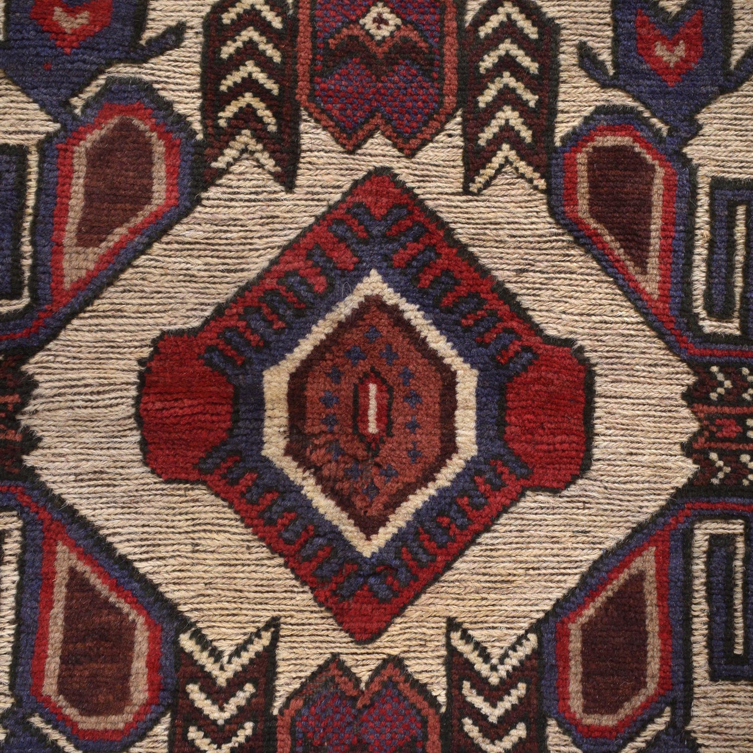 Barjasta Area Rug Handmade Beige Floral 4x6 ft