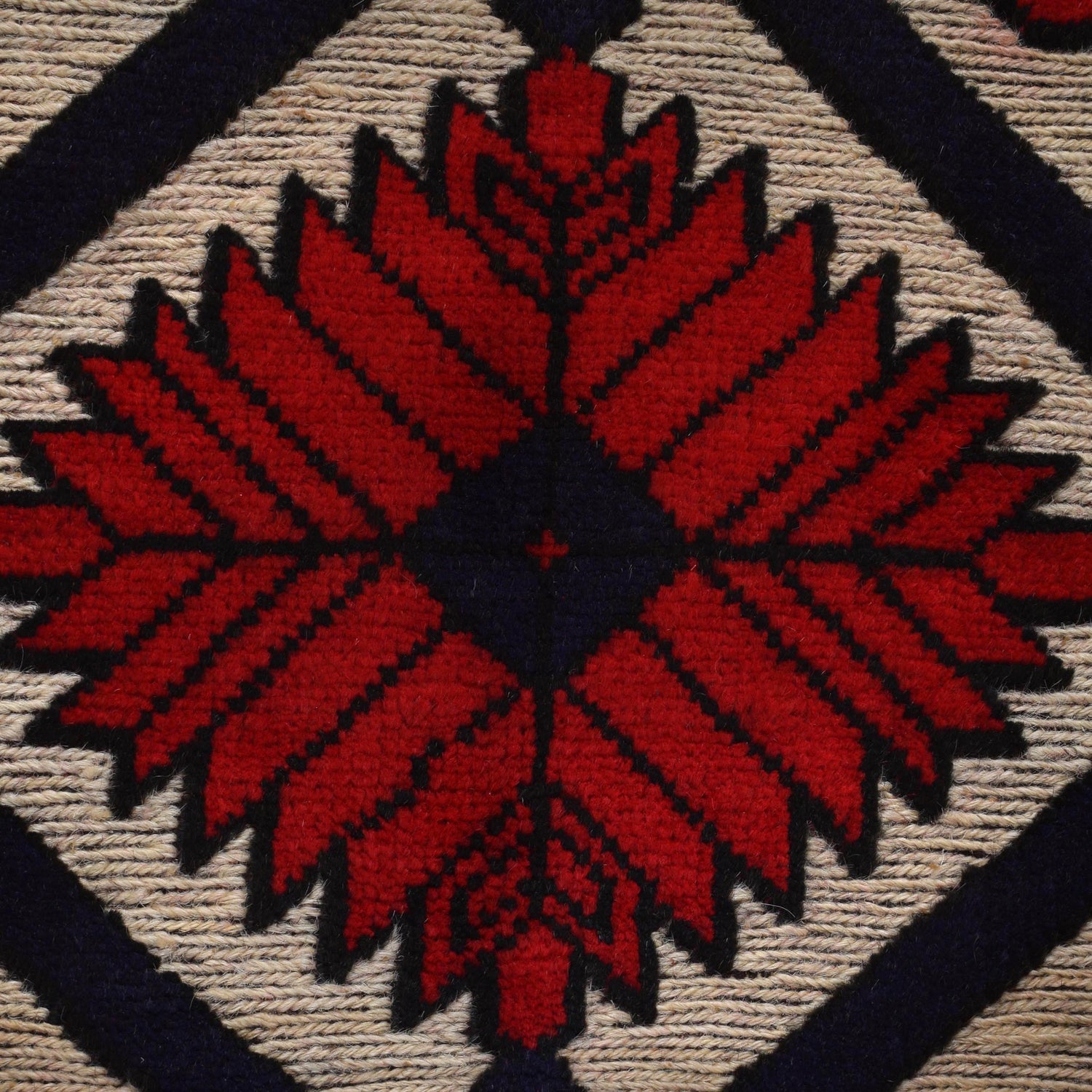 Barjasta Area Rug Handmade Beige Floral 4x6 ft