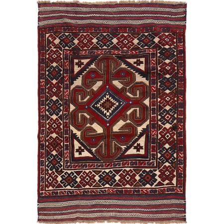 Barjasta Area Rug Handmade Beige Floral 4x6 ft