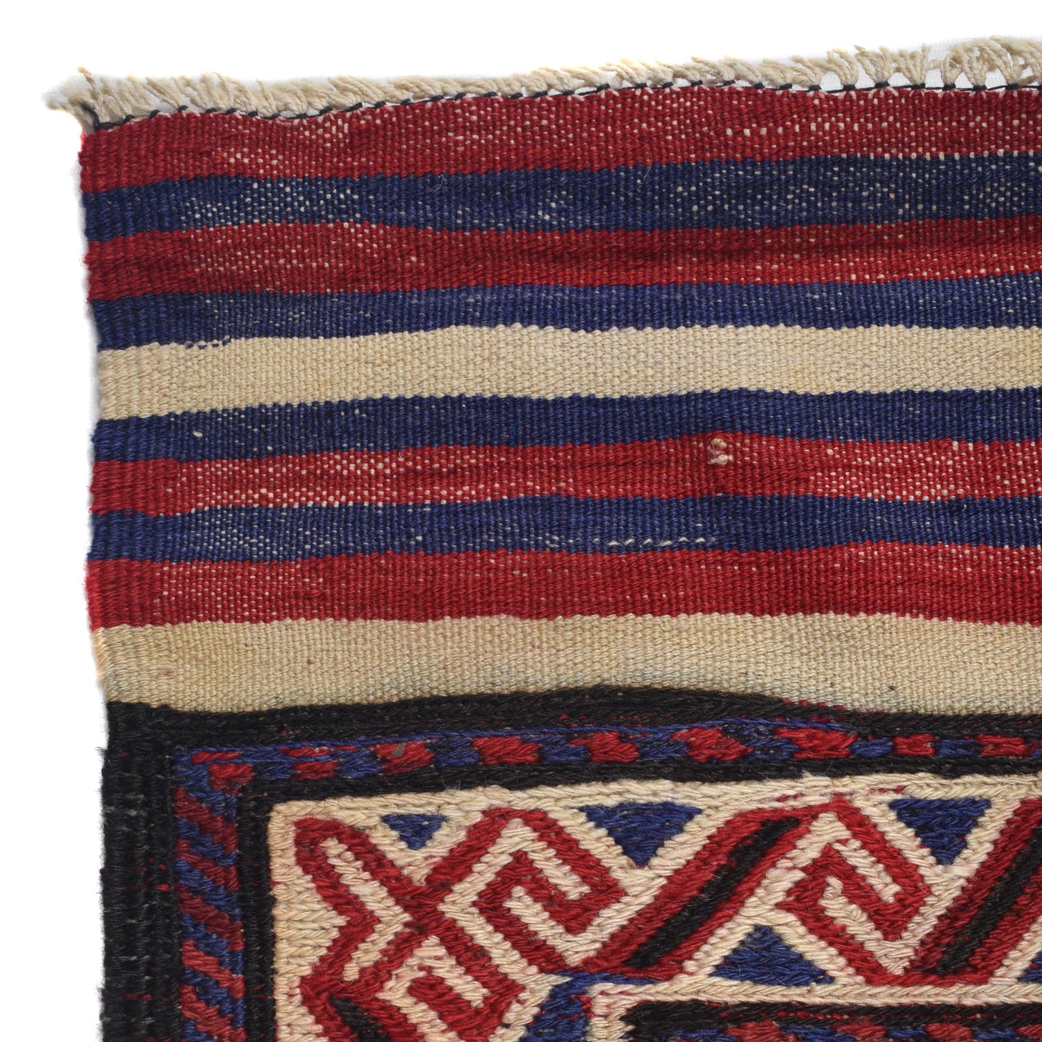 Saghari Kilim Area Rug Handmade Beige Floral 6x9 ft