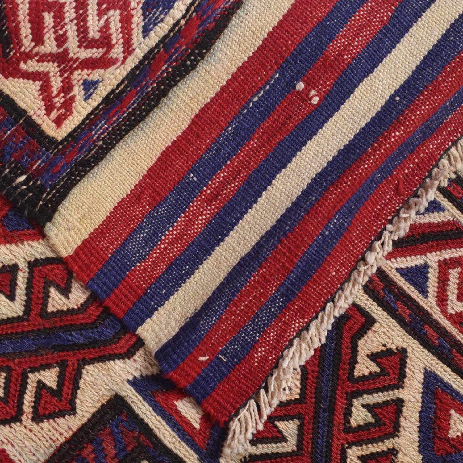 Saghari Kilim Area Rug Handmade Beige Floral 6x9 ft