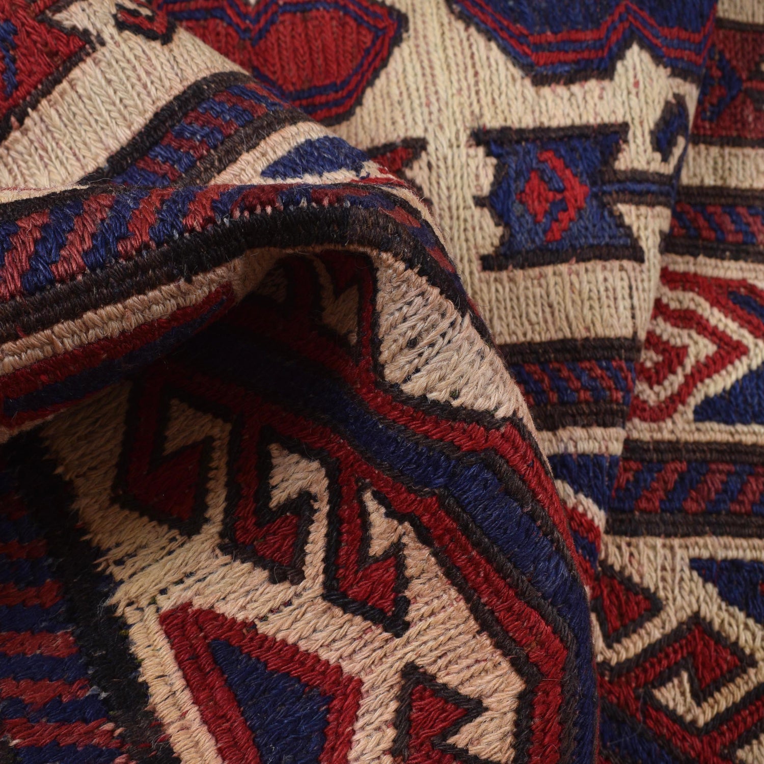 Saghari Kilim Area Rug Handmade Beige Floral 6x9 ft