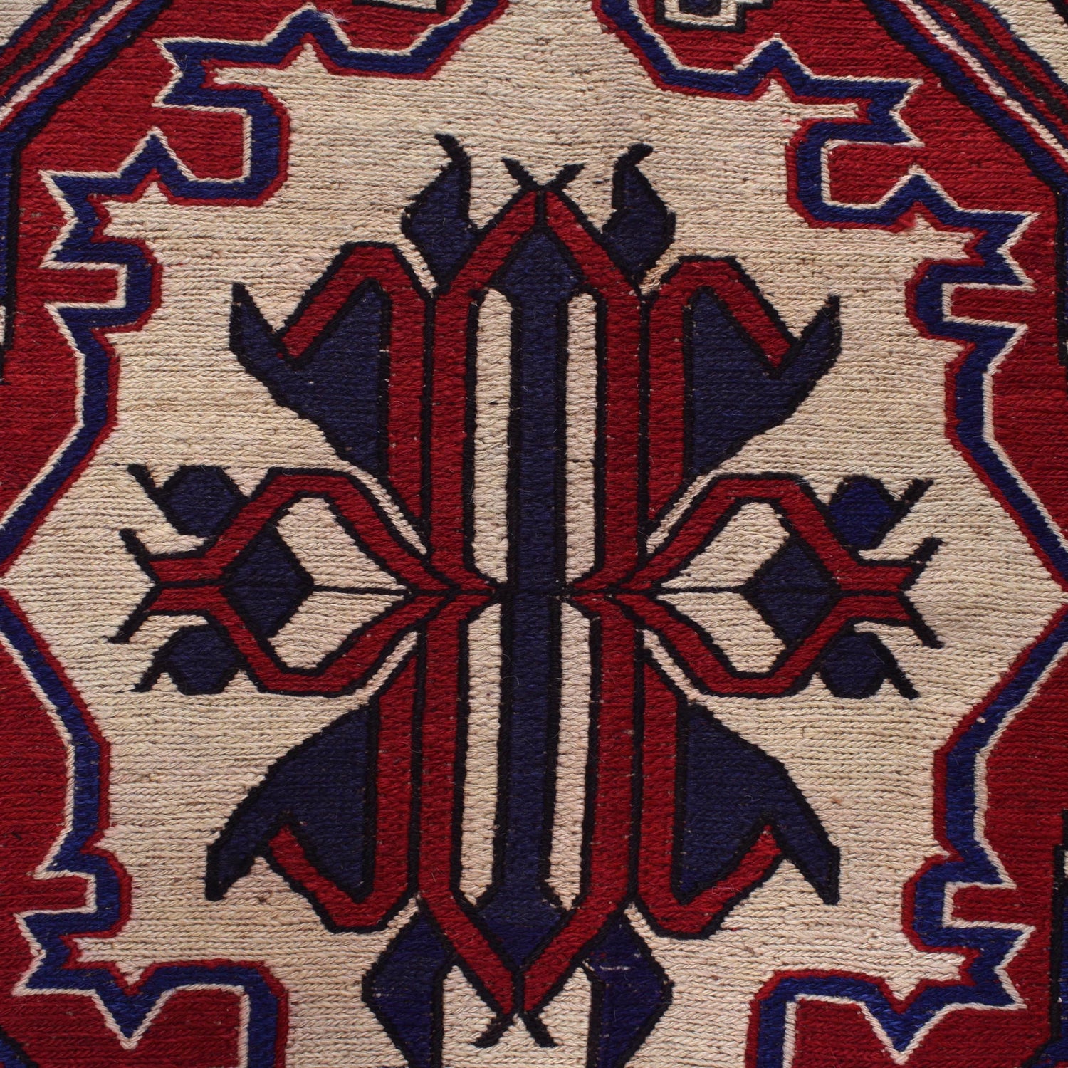 Saghari Kilim Area Rug Handmade Beige Geometric 7x10 ft