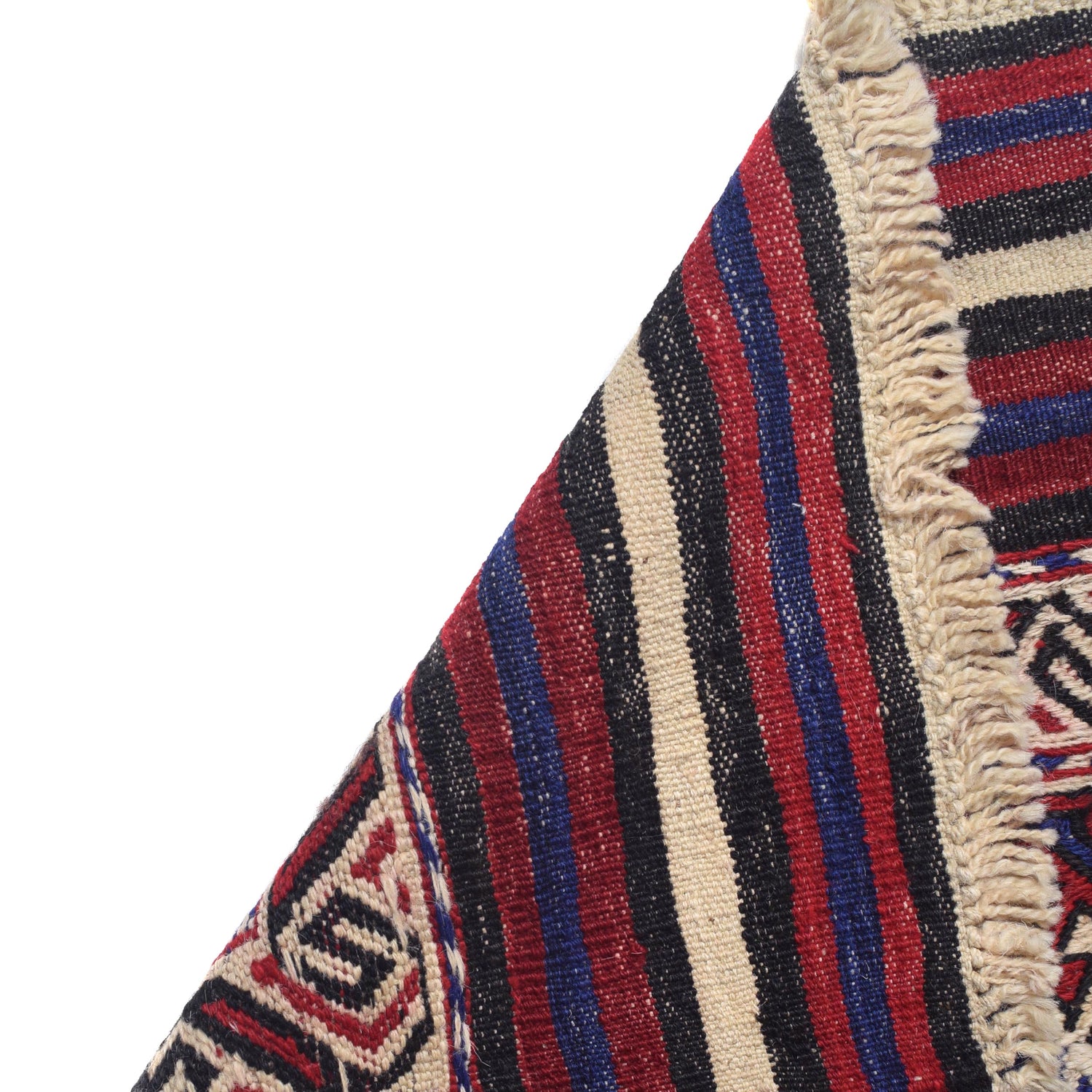 Saghari Kilim Area Rug Handmade Beige Geometric 7x10 ft