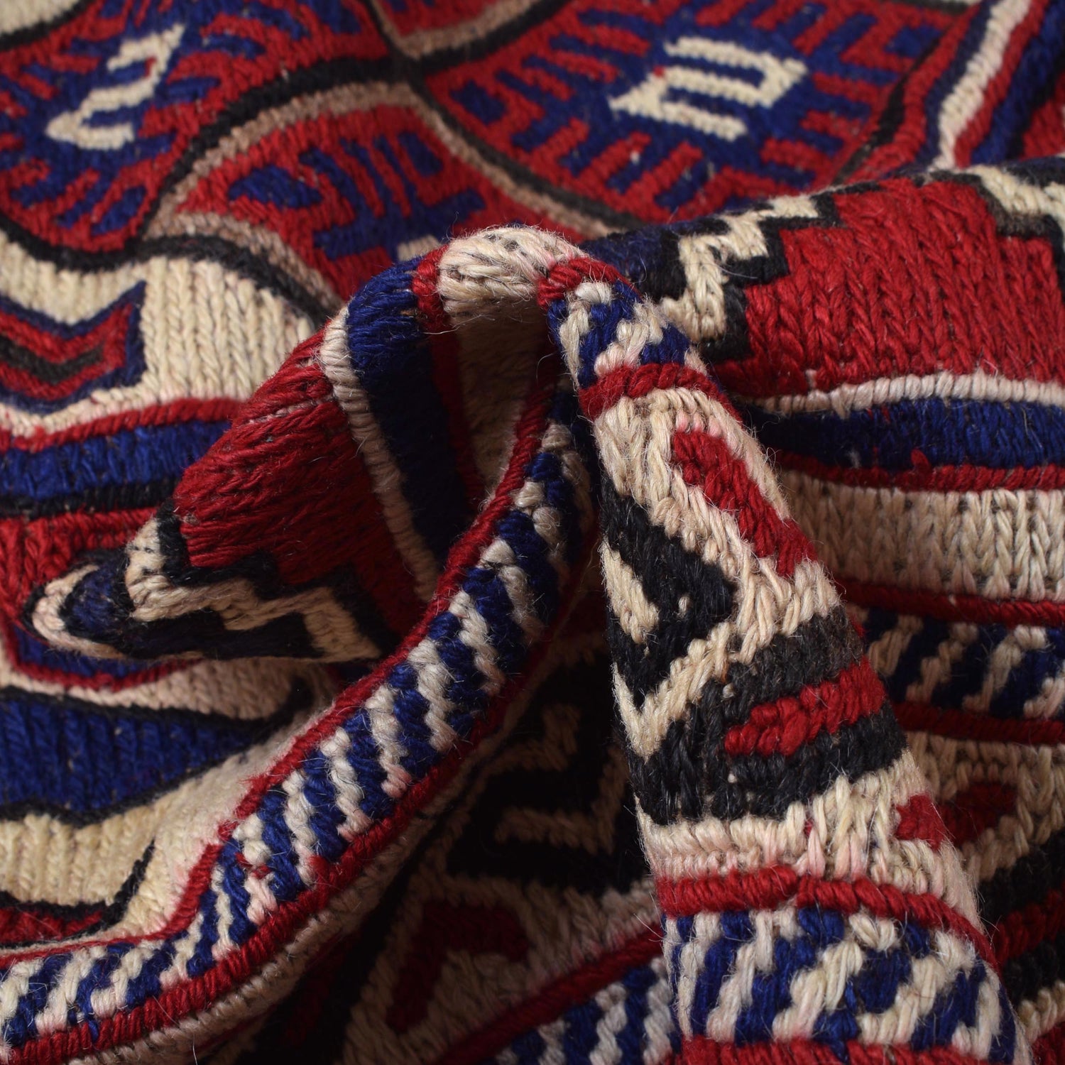 Saghari Kilim Area Rug Handmade Beige Geometric 7x10 ft