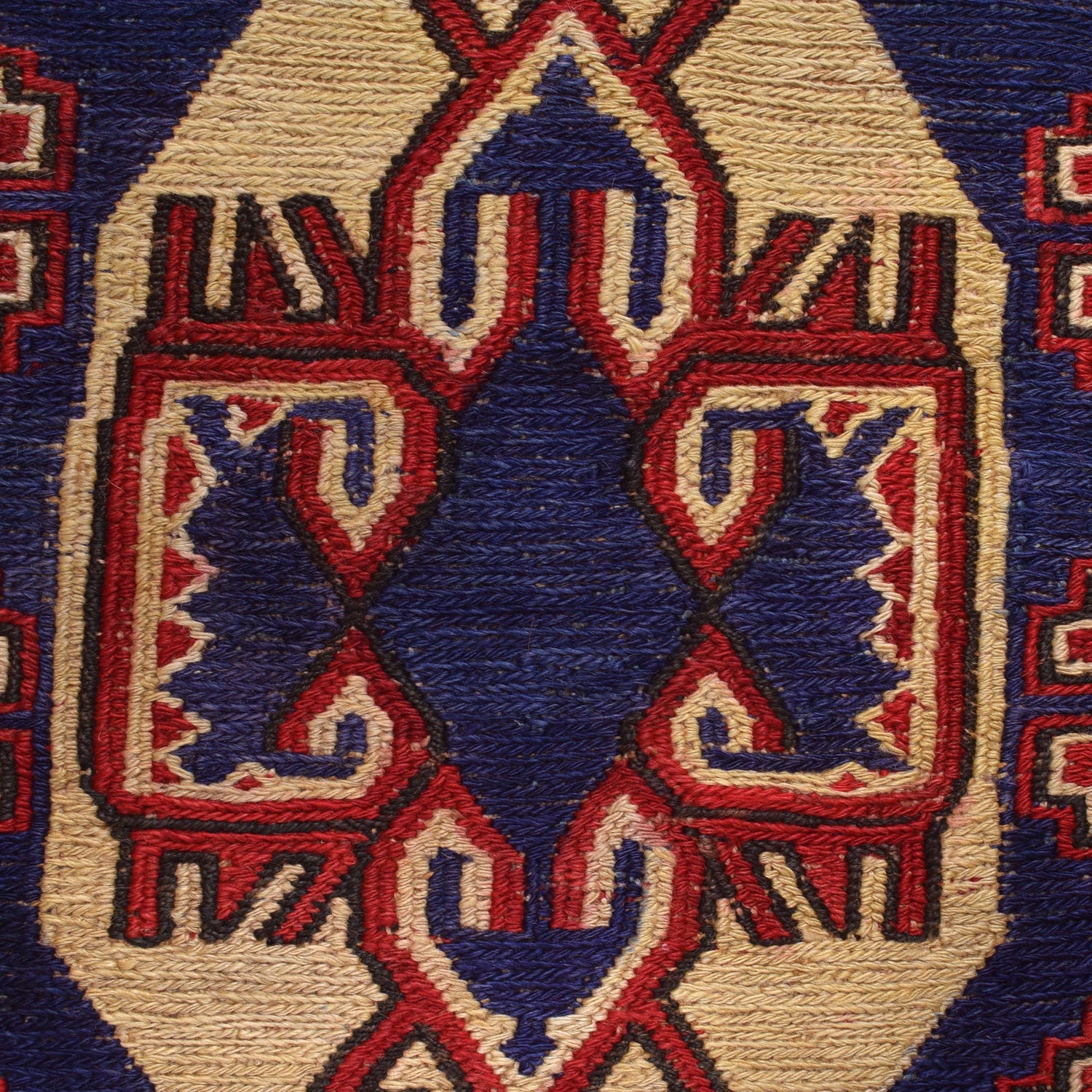 Saghari Kilim Area Rug Handmade Beige Floral 7x10 ft