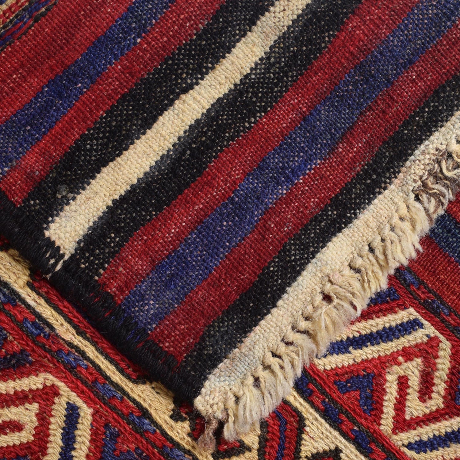 Saghari Kilim Area Rug Handmade Beige Floral 7x10 ft
